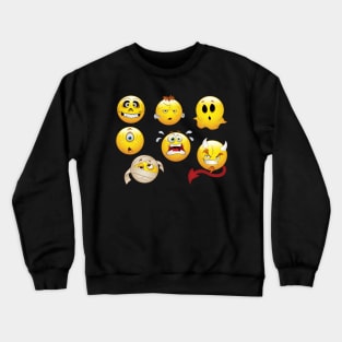 Scary Smiley Face Emoticon Set Crewneck Sweatshirt